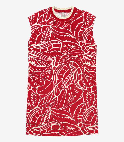 Vestido Feminino Curto Estampado Rovitex Vermelho
