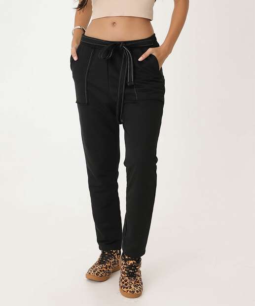 Calça Feminina Clochard Reta Moletom Marisa