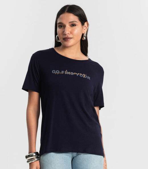 Blusa Feminina Viscotorcion Rovitex Azul