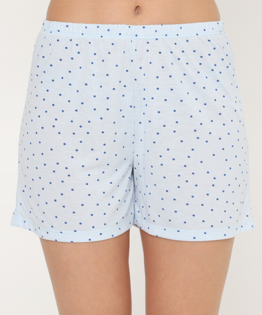 Pijama Feminino Poá Alças Finas Marisa Azul