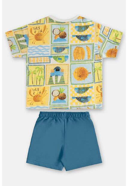 Conjunto Menino Camiseta e Short Três e Já