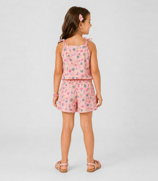 Conjunto Infantil Blusa de Alça e Short Select Rosa