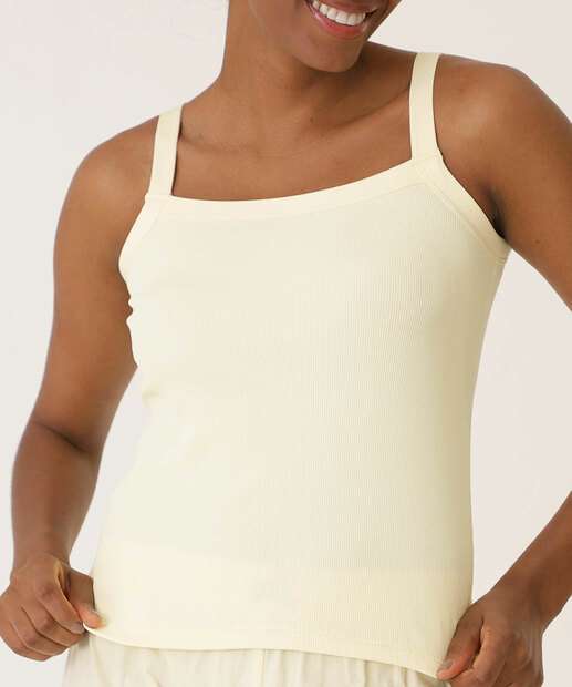 Pijama Feminino Canelado Alças Finas Marisa