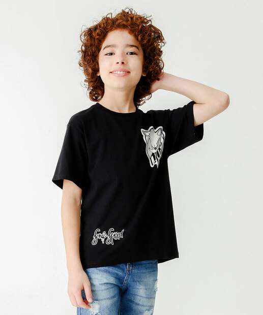 Camiseta Juvenil Manga Curta Sonic Tam 10 a 16