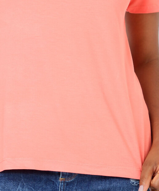 Blusa Feminina Básica Decote V Manga Curta Marisa