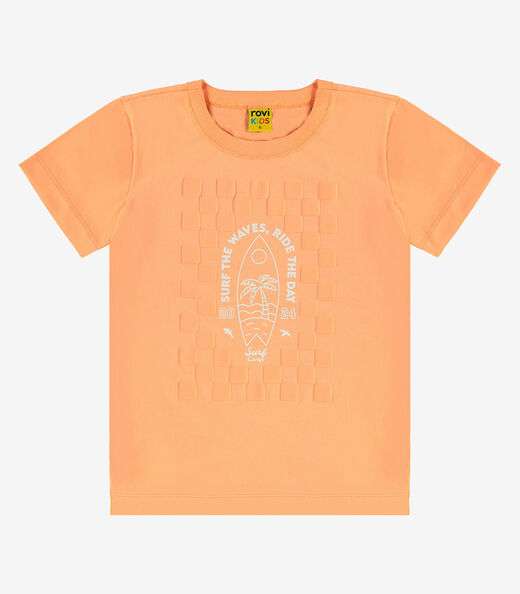 Camiseta Infantil Meia Malha Rovi Kids Laranja