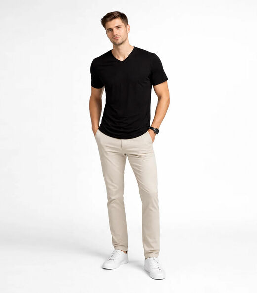 Camiseta Masculina Básica Com Gola Em V Select Preto