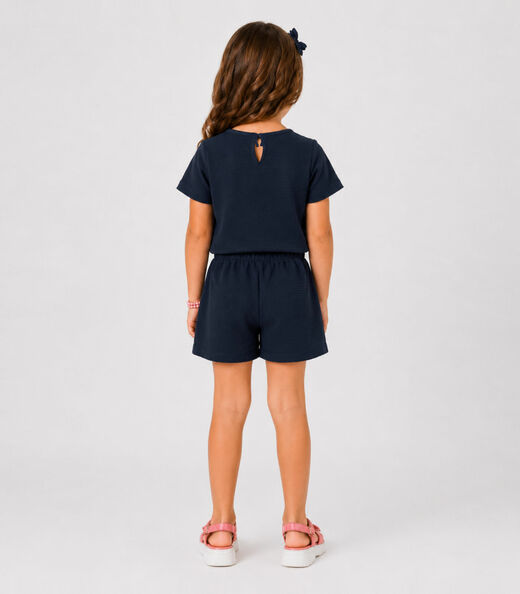 Conjunto Infantil Feminino Blusa e Short Select Azul