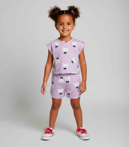 Image_Conjunto Infantil Feminino Short E Blusa Select Roxo