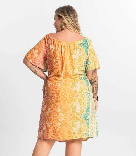 Vestido Curto Ciganinha Secret Glam Amarelo