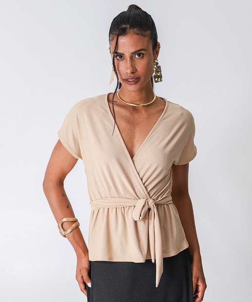 Image_Blusa Feminina Transpassada Amarração Marisa Bege