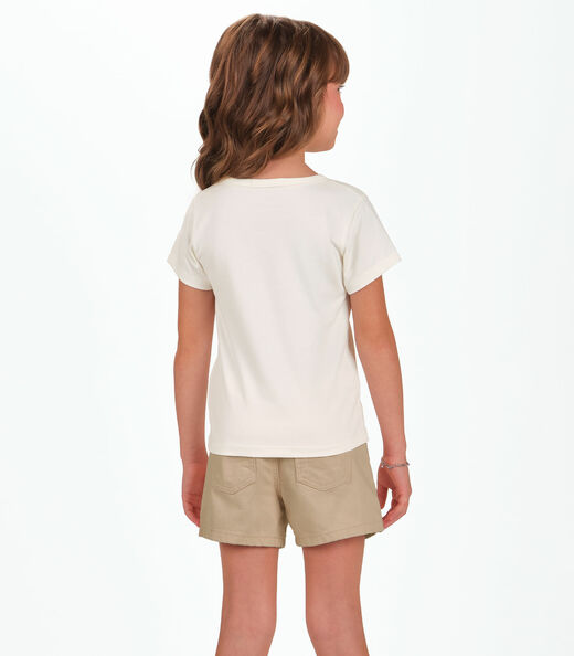 Conjunto Infantil Blusa Com Shorts Trick Nick Bege