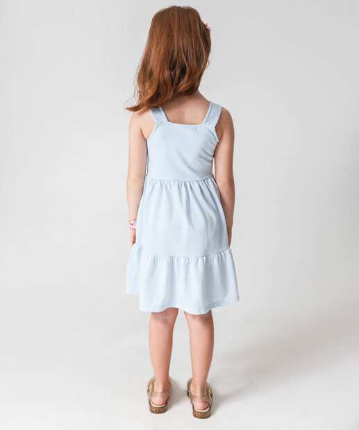 Vestido Infantil Listrado Laço Marisa Tam 4 a 10 Azul