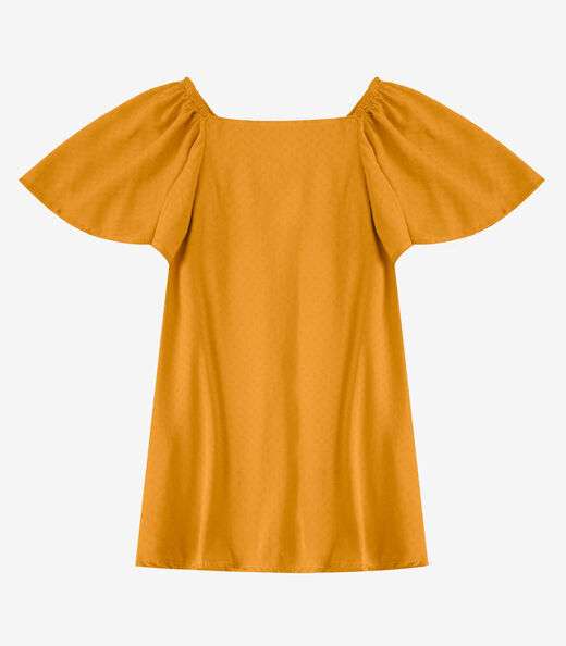 Vestido Infantil em Viscose Infinita Cor Amarelo