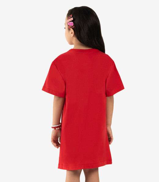 Vestido Infantil Meia Malha Rovi Kids Vermelho