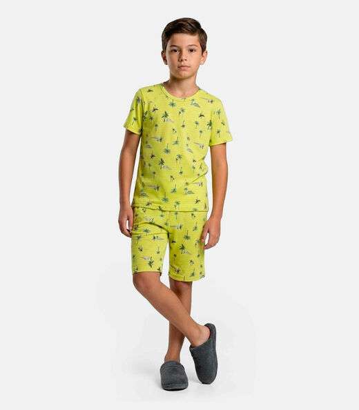 Image_Pijama Infantil Camiseta e Bermuda Select Amarelo