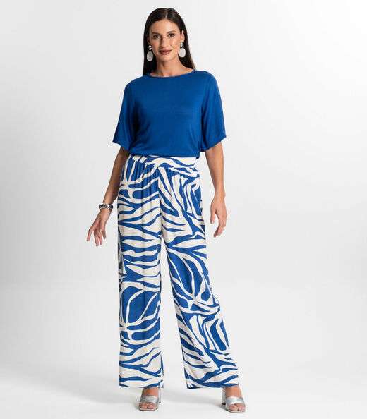 Blusa Feminina Manga Curta Rovitex Azul