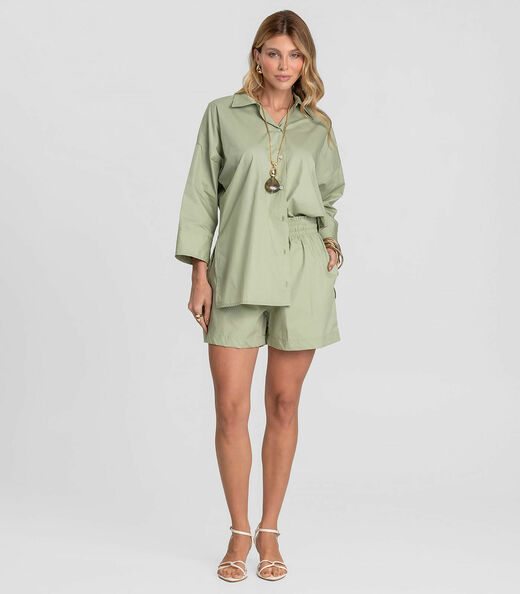 Shorts Feminino em Tecido Tricoline Dianna Verde
