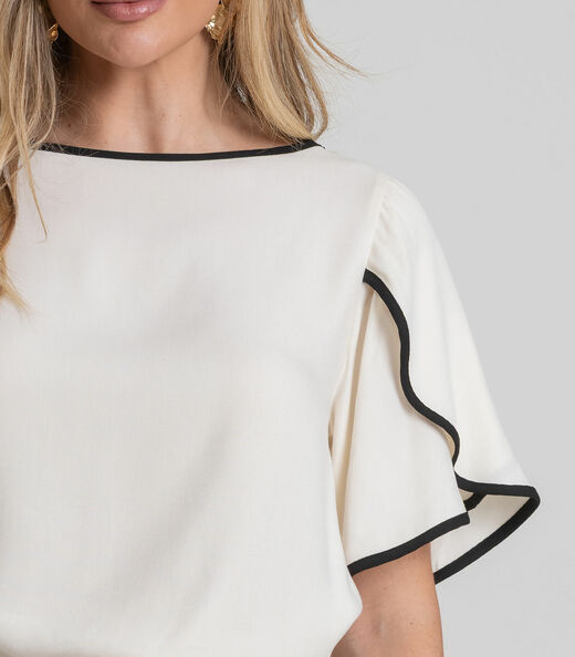 Blusa Feminina Em Tecido Dianna Bege