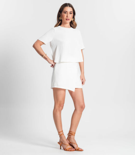 Blusa Feminina Manga Curta Rovitex Bege
