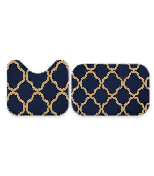 Jogo De Tapetes Para Banheiro Wevans Azul