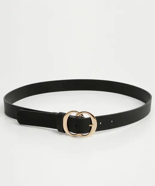 Cinto Feminino Textura Fivela Marisa Preto