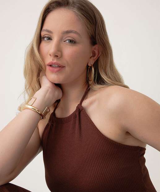 Vestido Midi Feminino Frente Única Marisa
