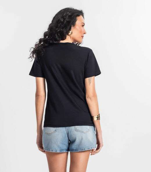 T-shirt Feminina Estampada Select Preto
