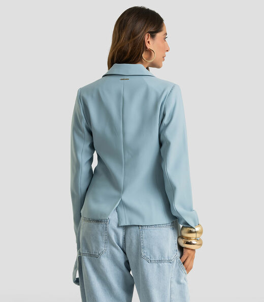 Blazer Feminino Em Alfaiataria Forrado Endless Azul