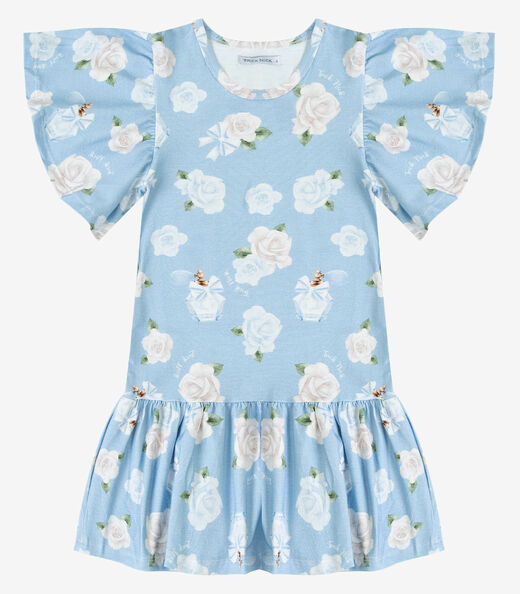 Vestido Infantil em Cotton Leve Trick Nick Azul