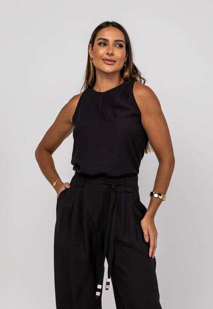 Regata Alfaiataria Com Recorte Preto Salvatore