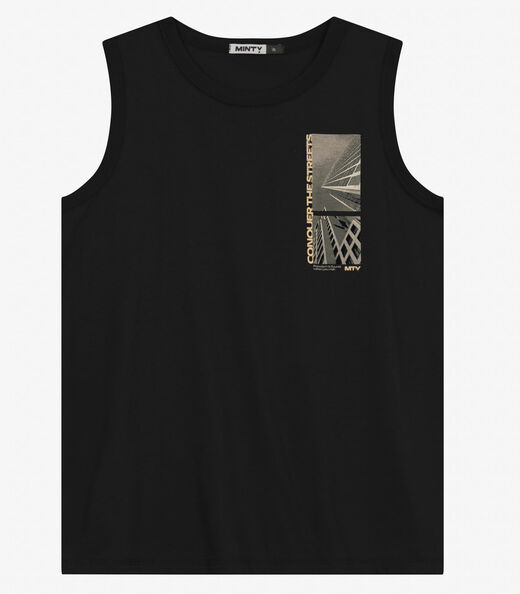 Image_Regata Juvenil Masculino em Meia Malha Minty Preto