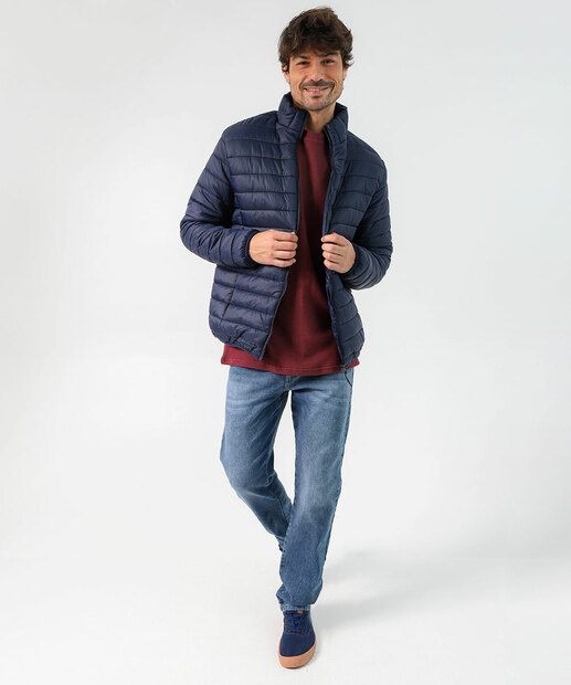 Jaqueta Masculina Puffer Bolsos MR Azul