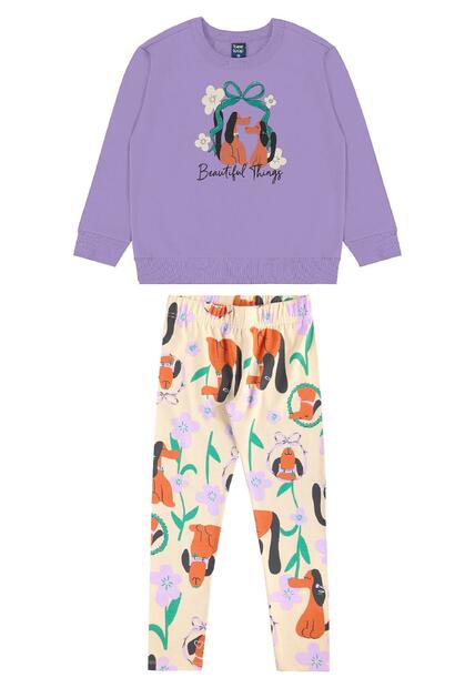Conjunto Flores e Focinhos Menina Bee Loop