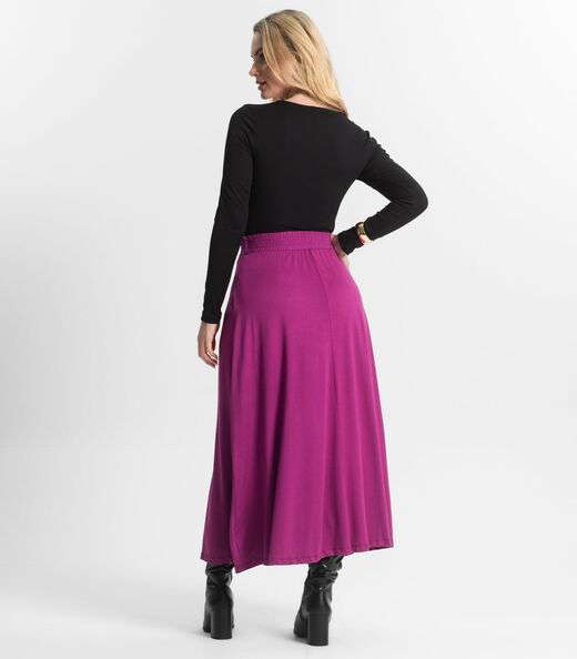 Saia Midi Feminina Select Roxo