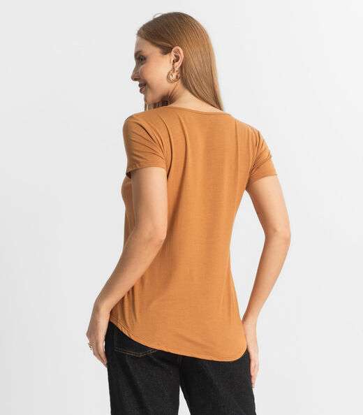 Blusa Feminina Básica Select Marrom