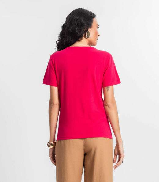 T-shirt Feminina Estampada Select Rosa