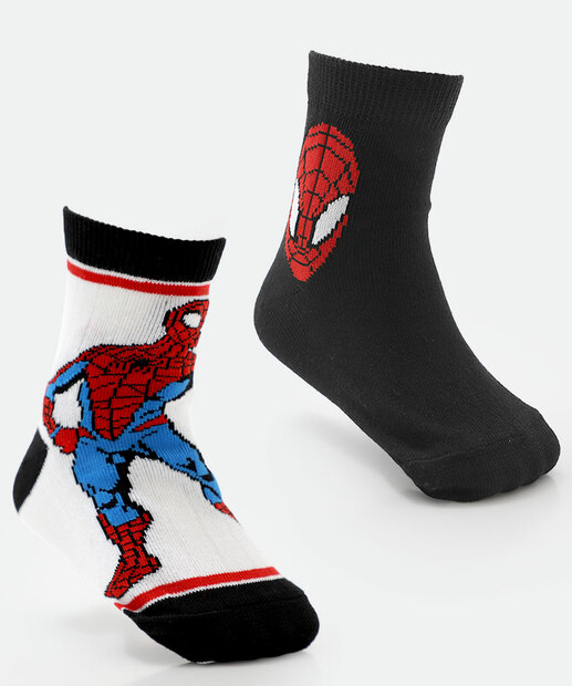 Image_Kit 2 Meias Infantil Estampa Homem Aranha Preto