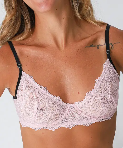 Sutiã De Renda Com Base E Sem Bojo Marisa Rosa