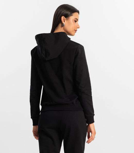 Blusão com Capuz Feminino Rovitex Preto