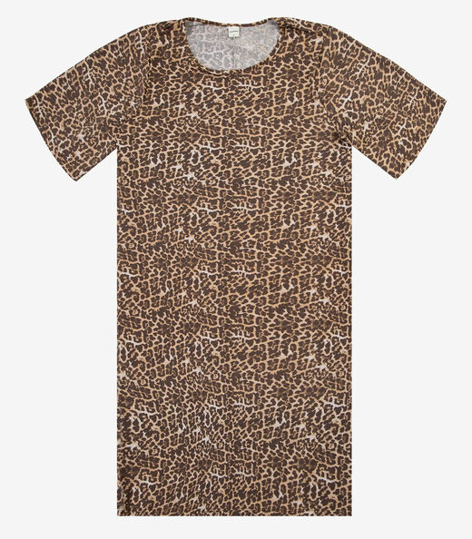 Vestido Curto Estampado Feminino Rovitex Marrom