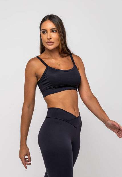 Top Suplex Poliamida Liso Preto Salvatore