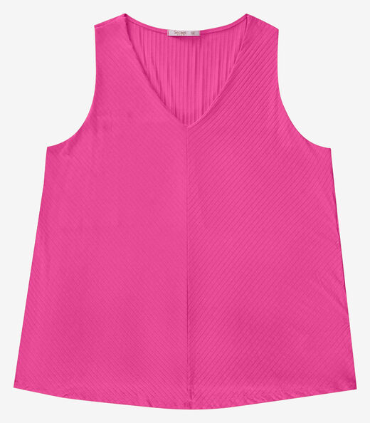 Regata Feminina Plus Size Secret Glam Rosa