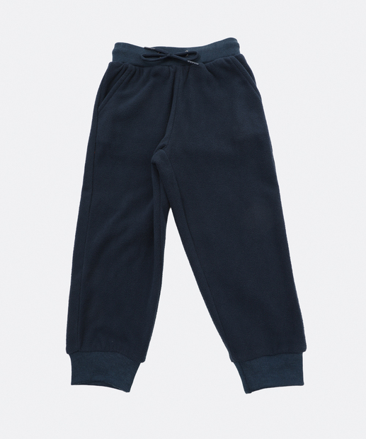 Conjunto Infantil Fleece Bolsos MR Tam 1 a 3 Azul