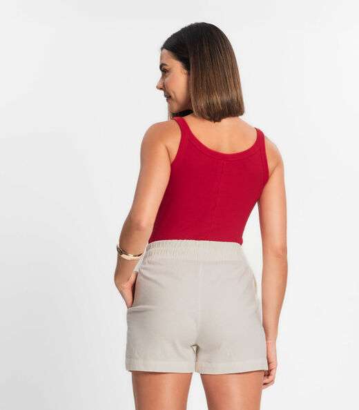 Regata Feminina Em Ribana Rovitex Vermelho
