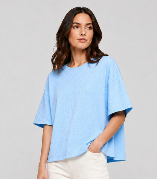 Image_Camiseta Feminina Básica Piume Malha Infinita Cor Azul