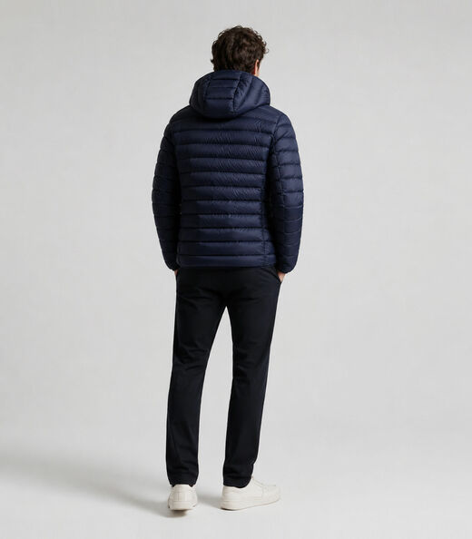 Jaqueta Masculina Puffer Com Capuz All Free Azul