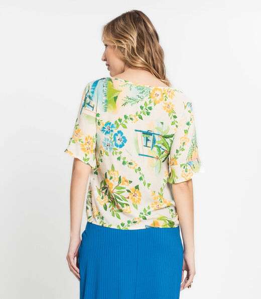 Blusa Feminina Estampada Infinita Cor Bege