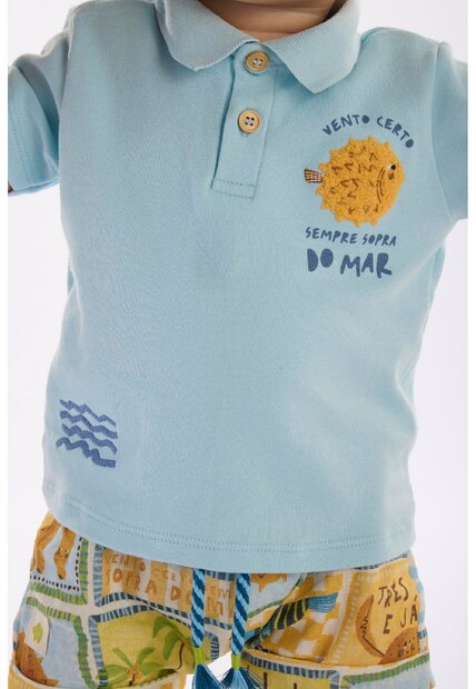 Conjunto Bebê com Polo e Short Três e Já