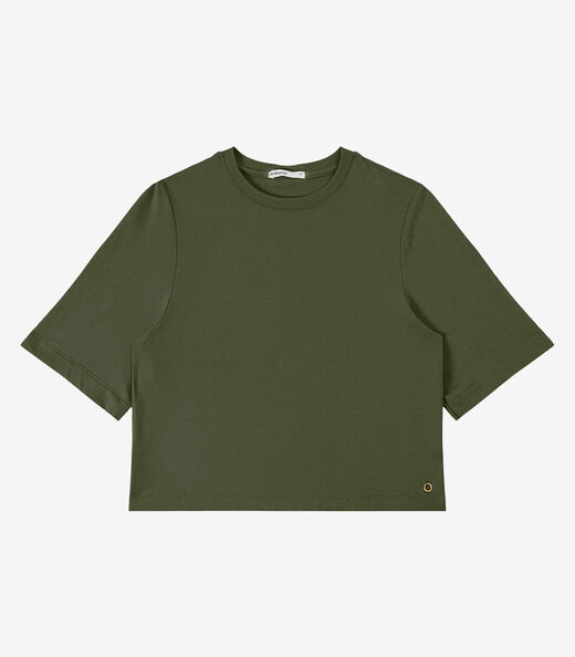Blusa Feminina Manga Curta em Molecotton Endless Verde